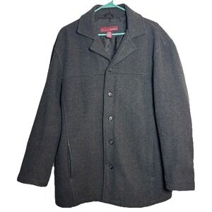 Merona Men's Medium Wool / Cashmere Blend Dark Grey‎ Coat – Button Front Jacket